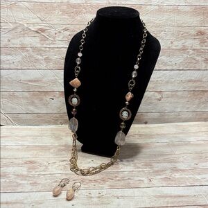 Ruby Rd. Gold and Pink Necklace Set